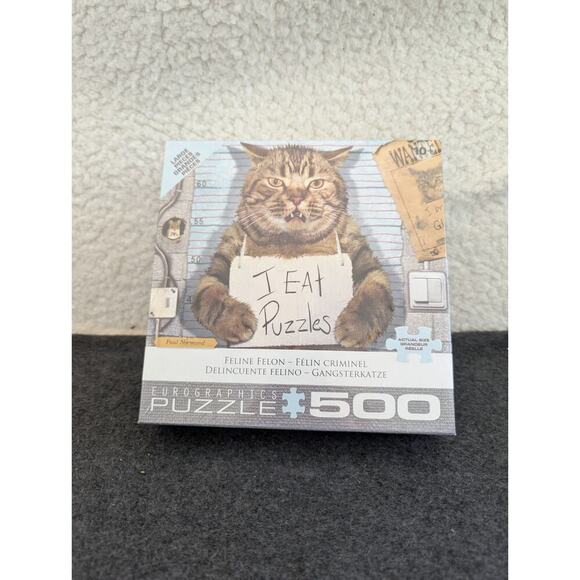 EuroGraphics - Feline Felon - Paul Normand - Large Piece 500 Piece Jigsaw Puzzle - Picture 1 of 5